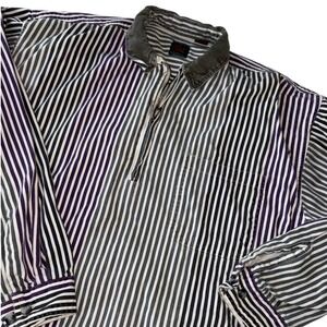 VTG PB&Co 90s Striped Quarter Zip Pullover Men's L Gray Purple Surf Skate Shirt